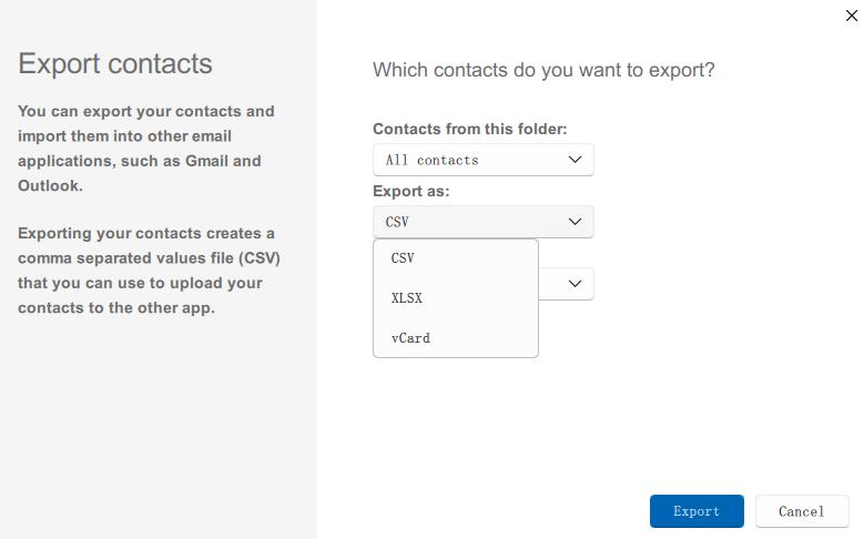 choose export format