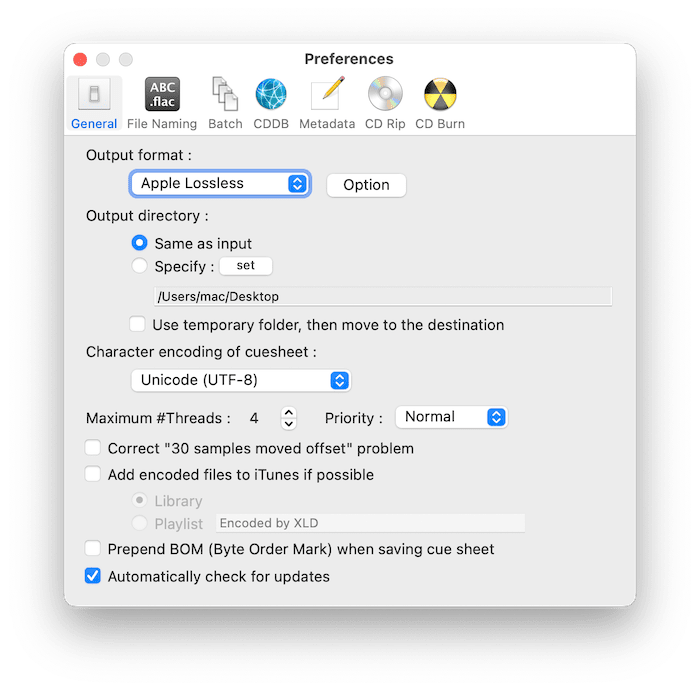 XLD Apple Lossless audio converter