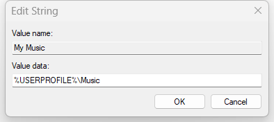 restore music picture document folders windows run03