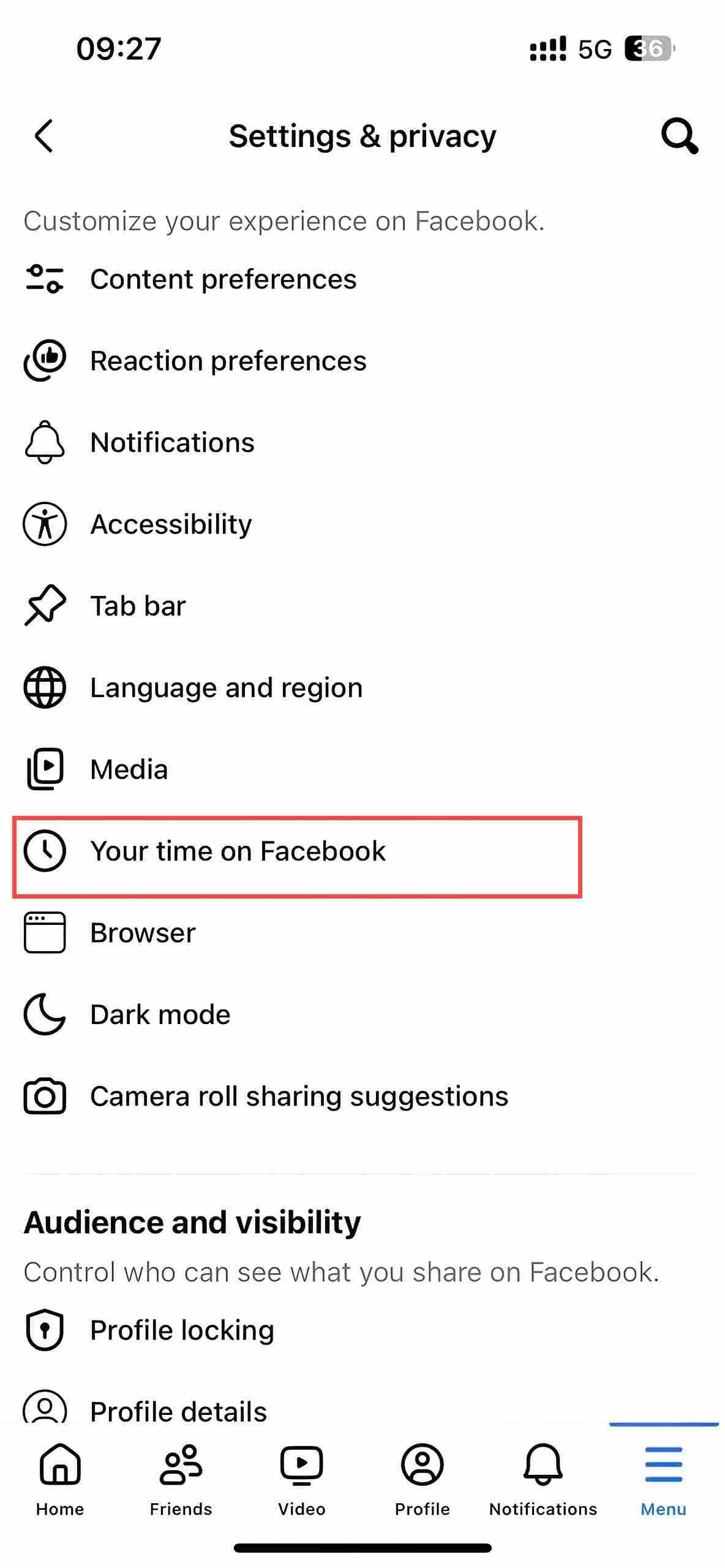 your time on Facebook