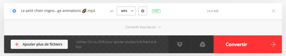 convertir mp4 en mp3 avec convertio1