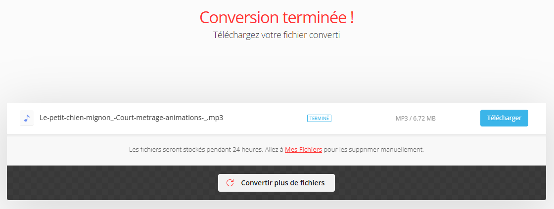 convertir mp4 en mp3 avec convertio2