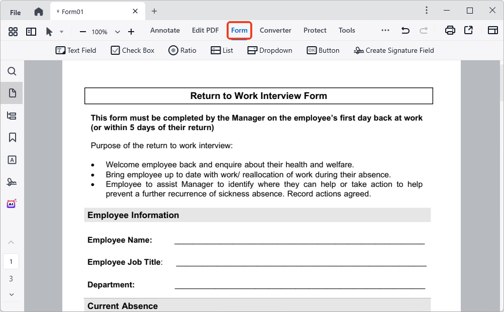 add fillable text box in pdf cisdem02