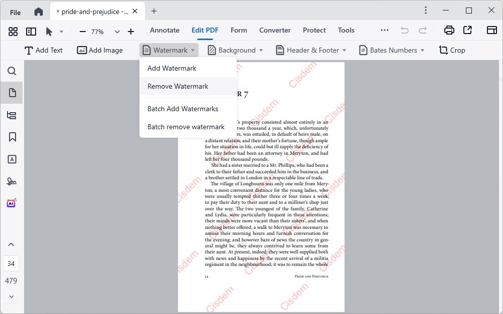 remove watermark from pdf cisdem1
