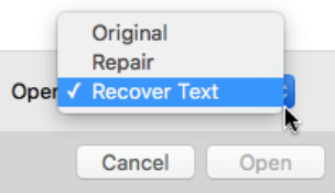 recover text