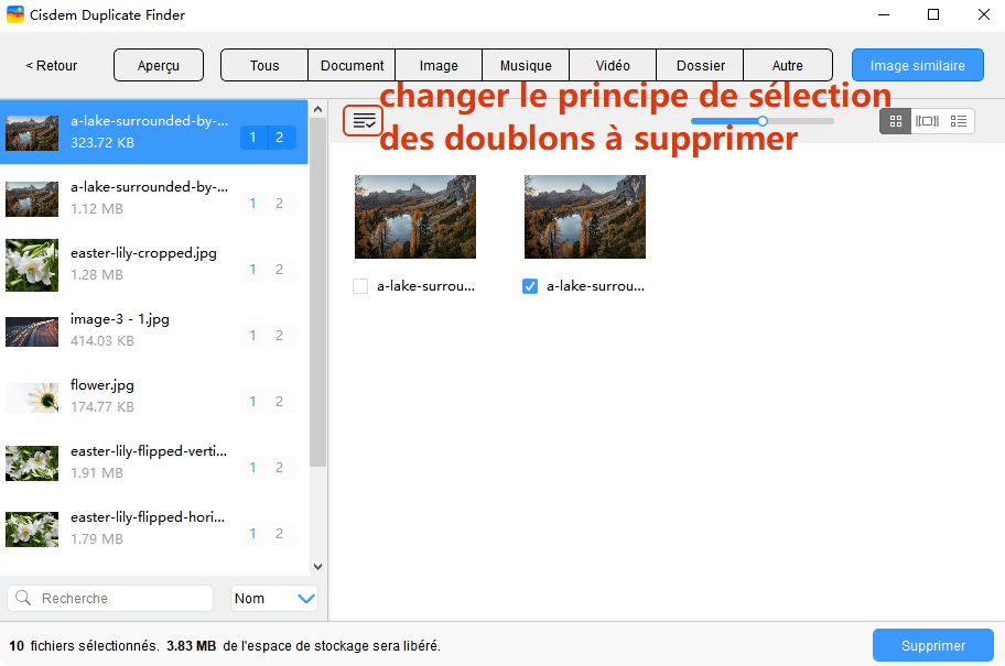 supprimer images similaires google photos
