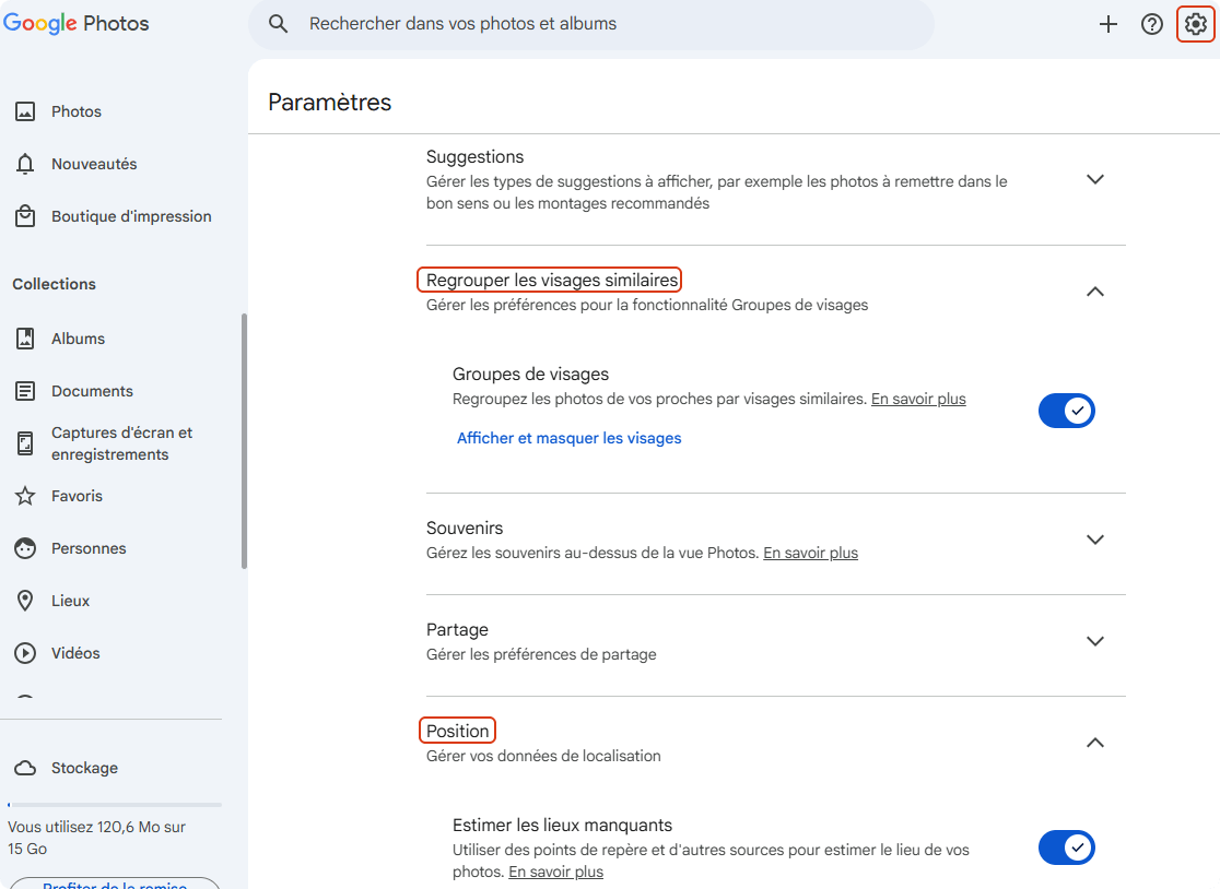 regrouper images google photos