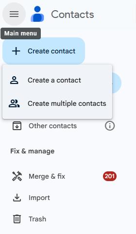 create contacts