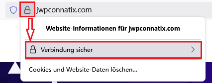 auf "Verbindung sicher" klicken