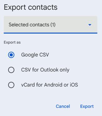 selected contacts