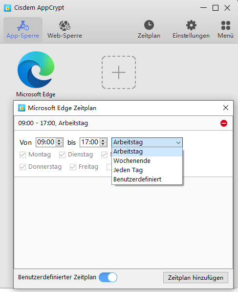 the Schedule feature