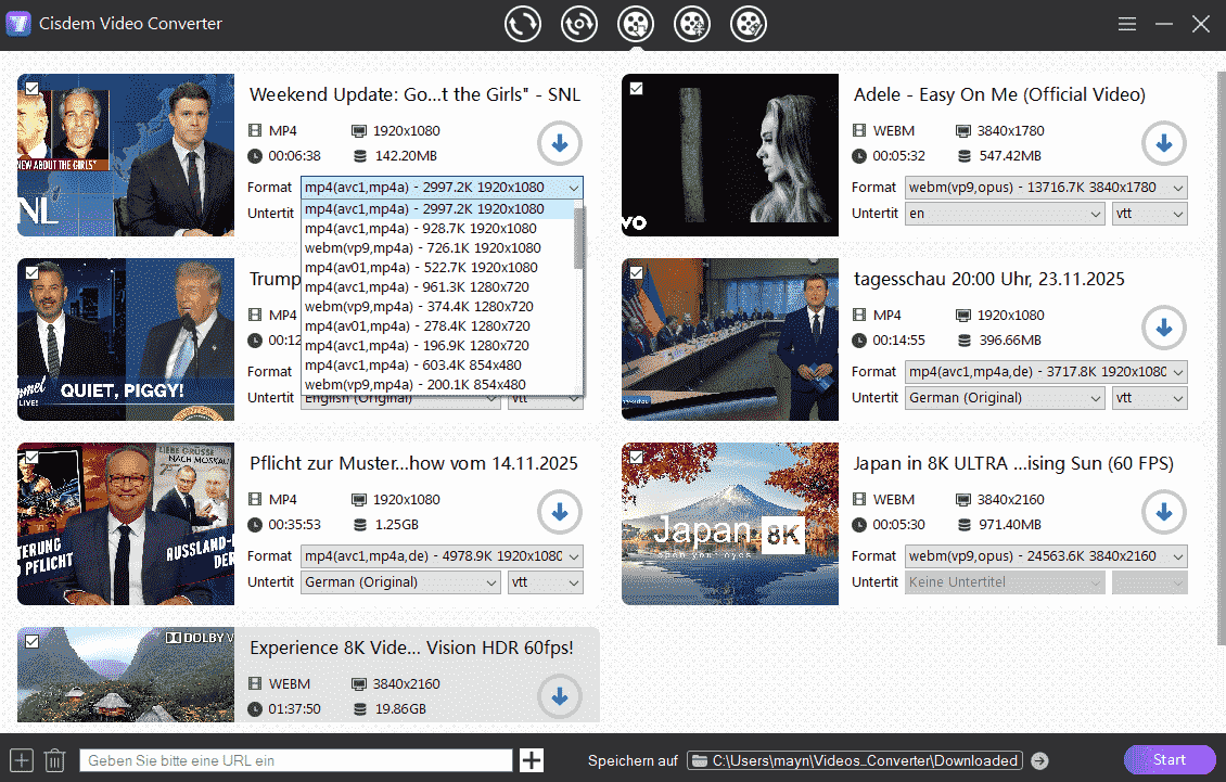 choose suitable output quality