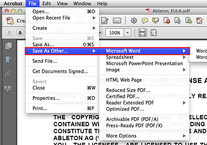 change a pdf to a word document on a mac for free