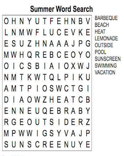 32 Free Printable Summer Word Search PDF For Fun 2023