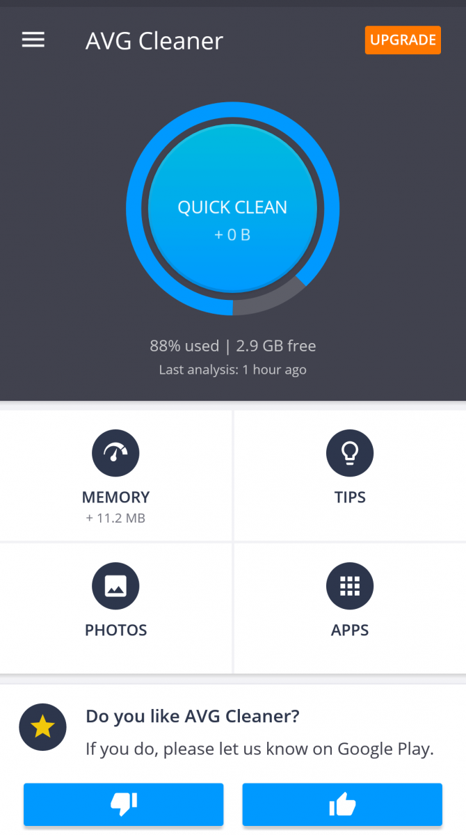 review of avg cleaner for android