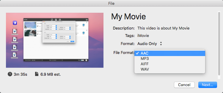 how to extract audio from video using quicktime