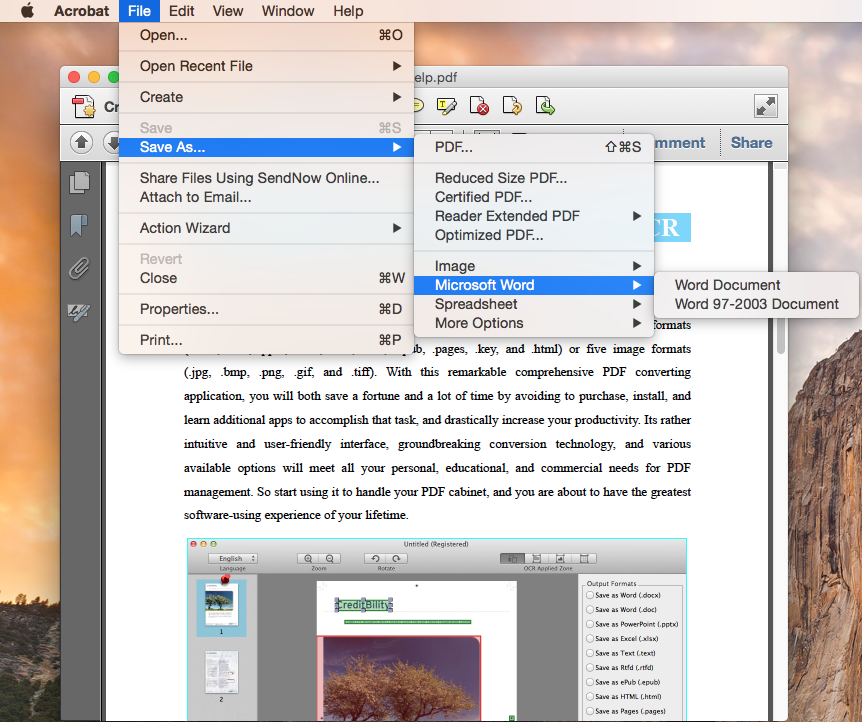 how save word document as pdf in word for mac