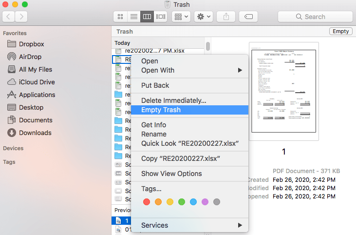 cant get mac trash folder to empty
