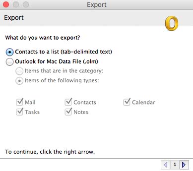 exporting outlook for mac contacts