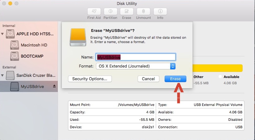 format sd card for mac os x