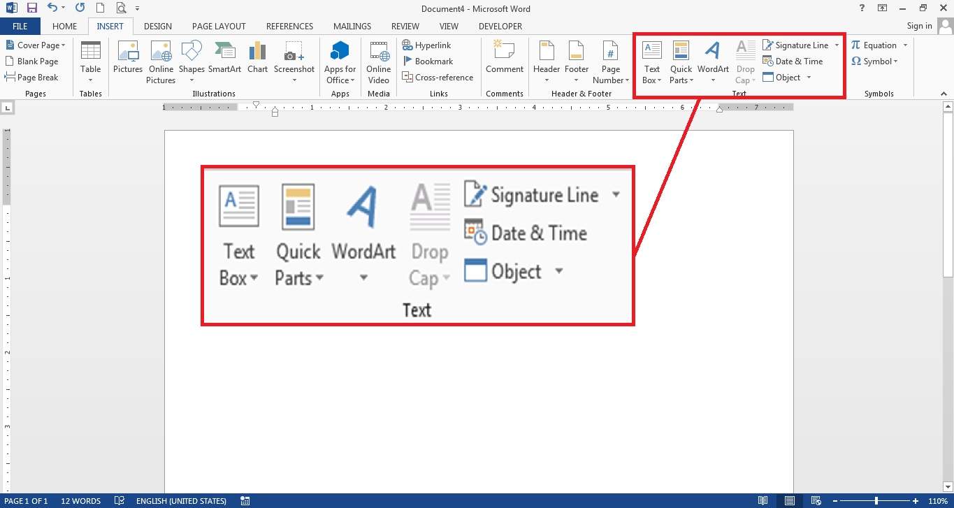 insert pdf into word document only first page