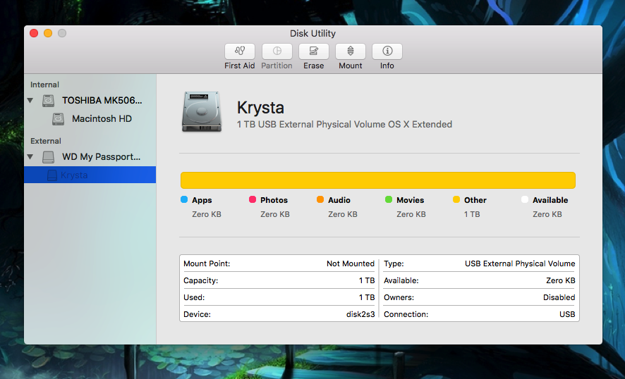 disk utility not showing external hard drive