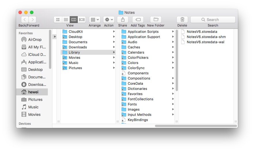 how to recover notes on mac